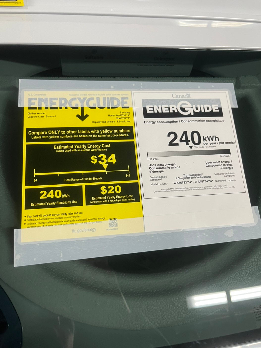 *Open box 📦 New S/d Samsung 4.5 cu. ft. Top Load Washer with Vibration Reduction Technology white 27” #SAM23B