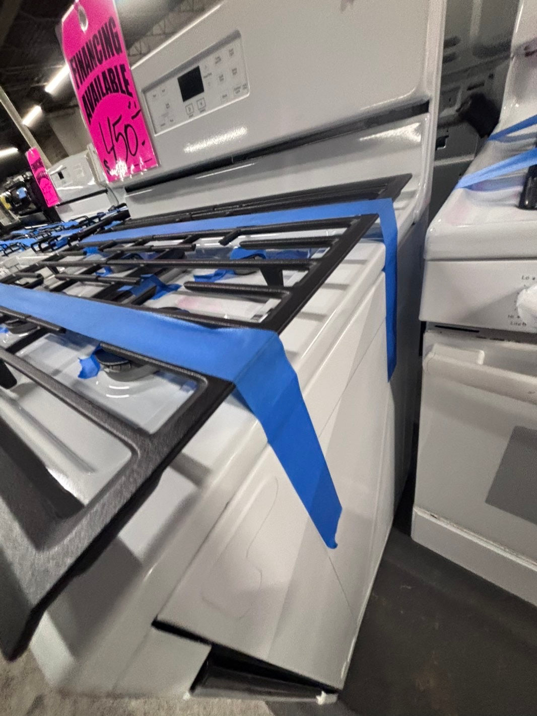 >Whirlpool Gas stove convection oven  5 Burner broil & bake 30” white used-refurbished #AWGRAB