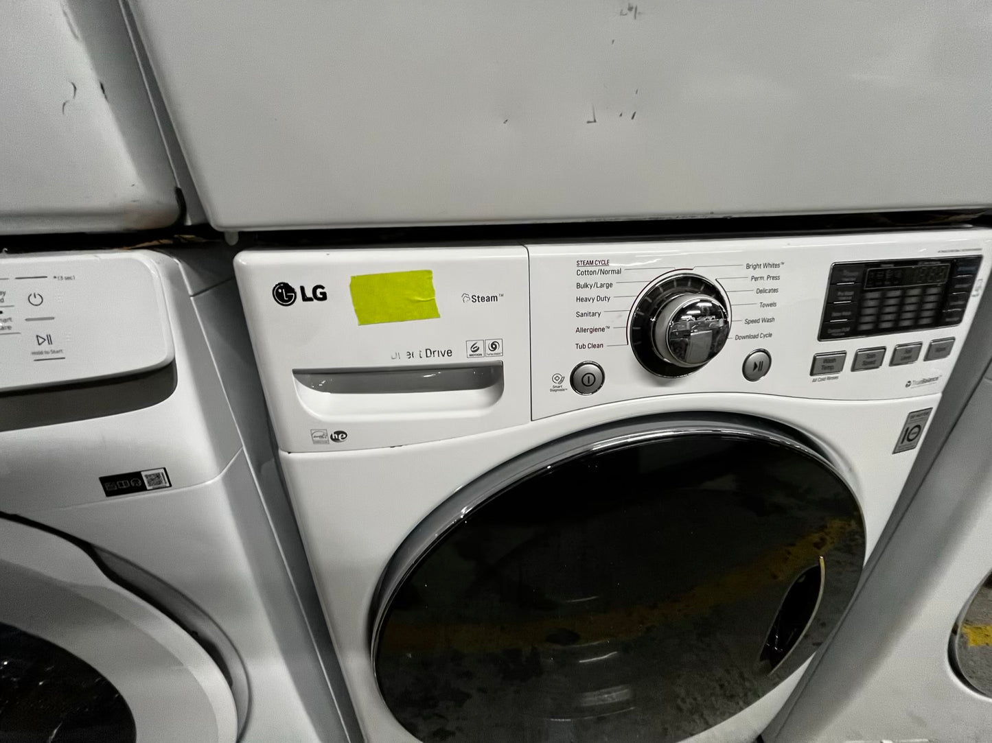 LG washer 4.5 cu ft & dryer 7.5 cu ft set electric 220v front load stackable or side by side - sensor dry He in white  #WD78382B