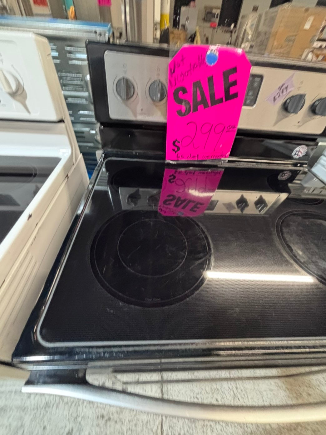 >>whirlpool electric 220v glass top range bake Broil roast self clean stainless steel 30" Refurbished #ES7T23B