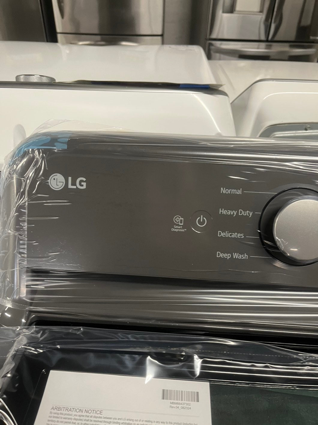 *Open box 📦 New S/d 4.1 cu. ft. Top Load Washer in Monochrome Grey with 4-Way Agitator, NeveRust Drum, SlamProof Glass Lid, and True Balance #LGT452B