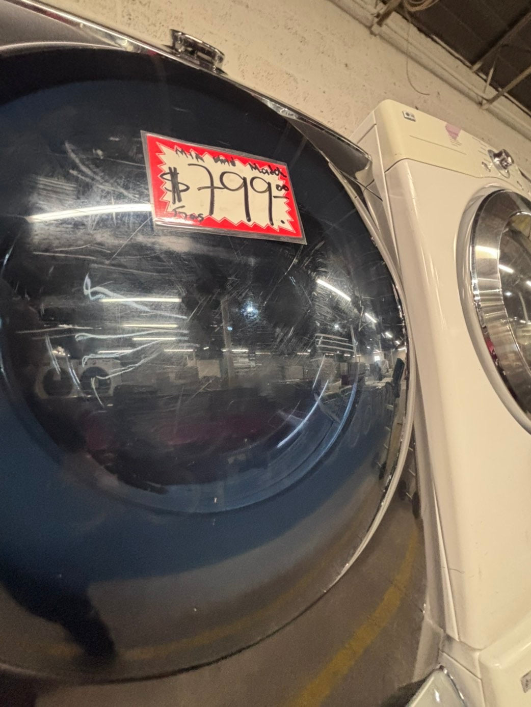 >*Mix & match Samsung dark gray  washer & gas dryer set front load stackable or side by side  27” in used Gas  -Refurbished #SGA64WB