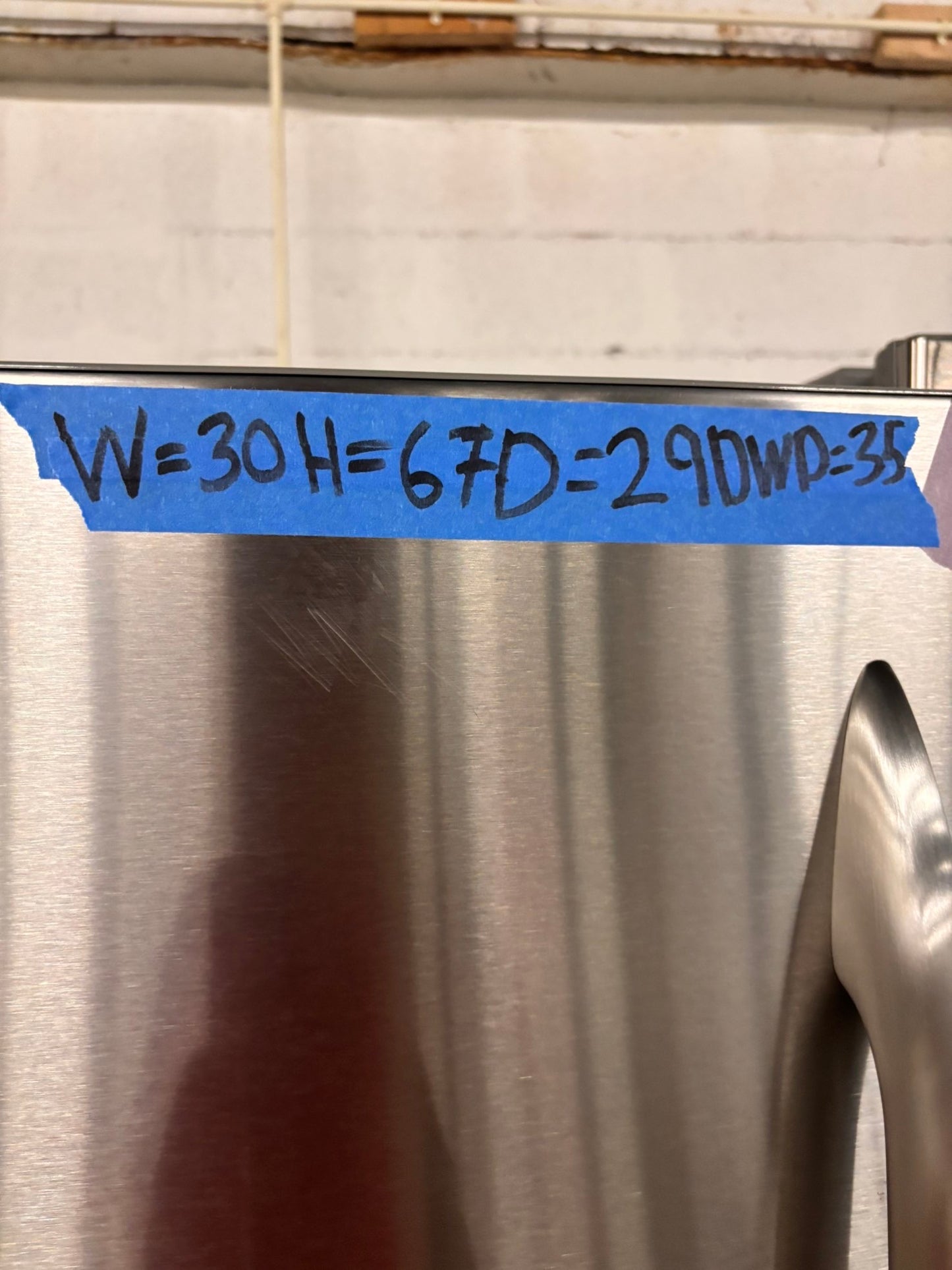 >GE 30” bottom freezer fridge stainless steel with iced maker inside used -refurbished 30” #G5K21B