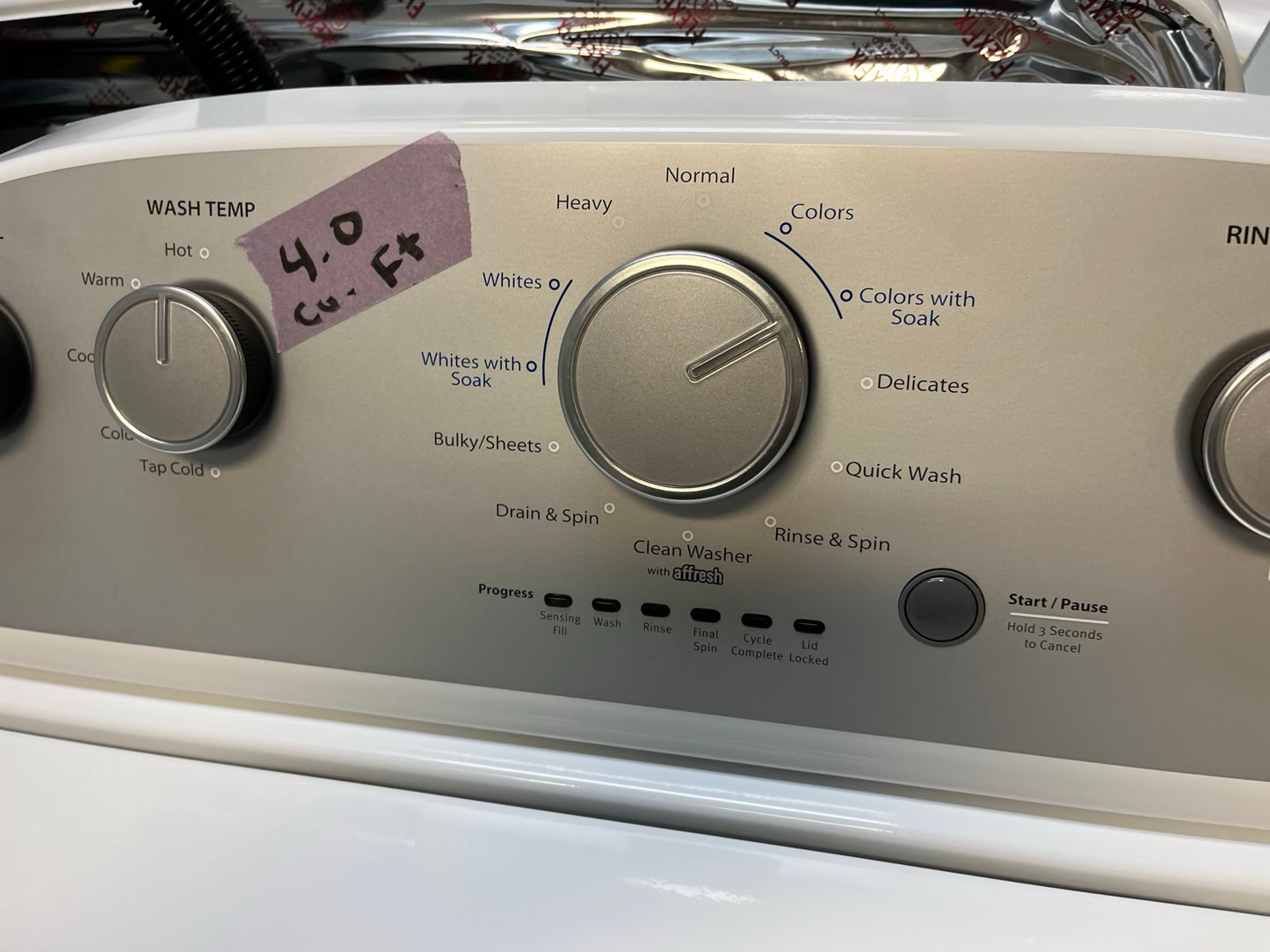 - Whirlpool top load washing machine 4.0 cu ft stainless steel drum w/agitator & side x side electric 220v dryer in white 29" #ED500PB-TR