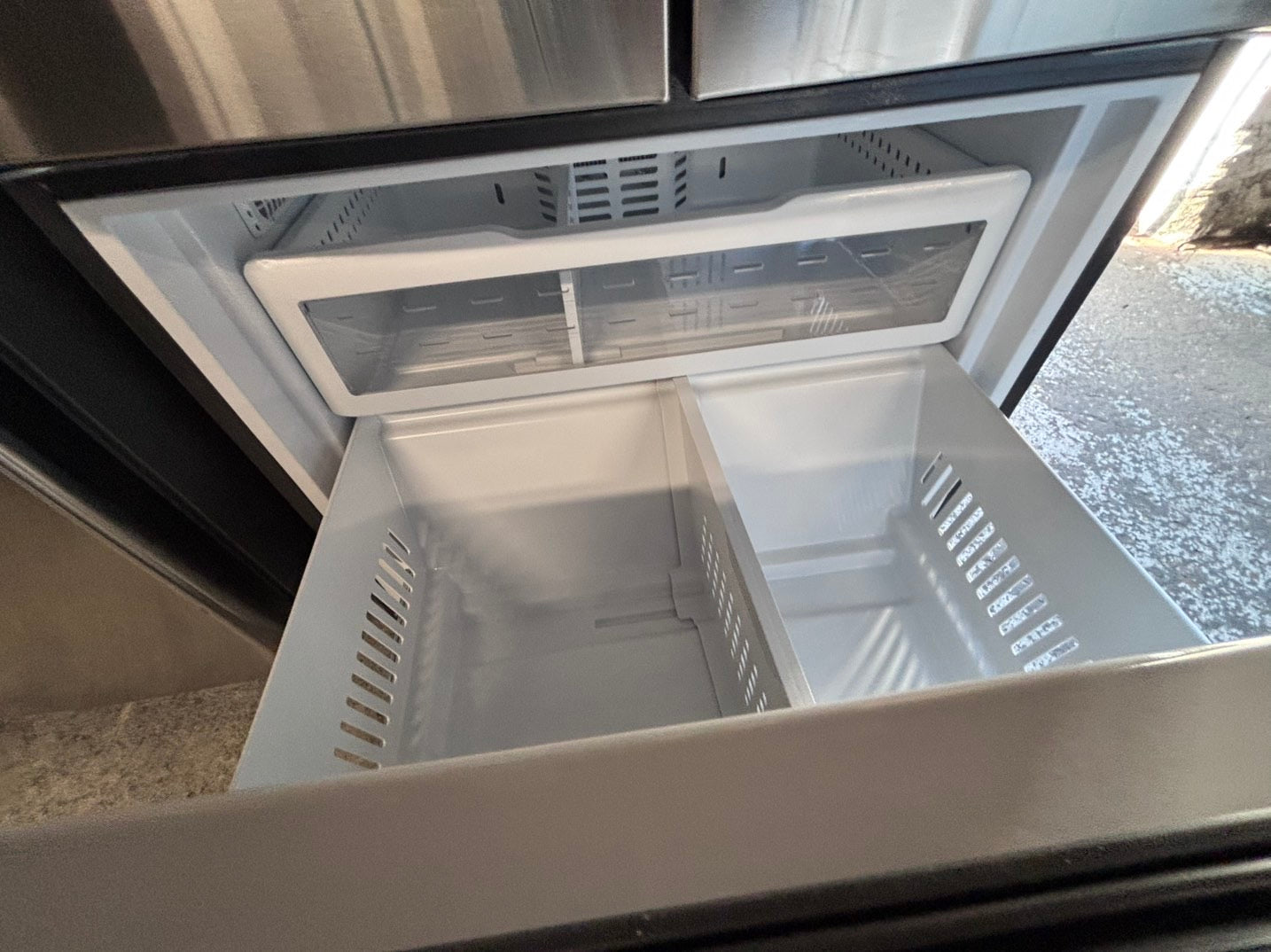 >GE 36” French Door Refrigerator Super-Capacity with ice maker & water dispenser ,used-refurbished #GE50PSB