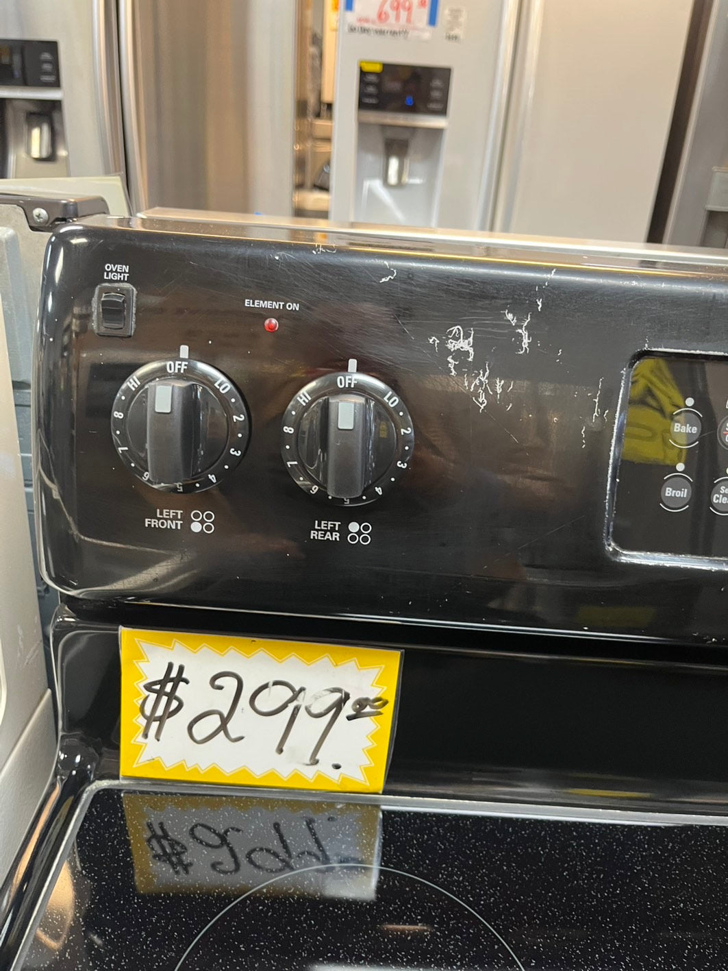 Kenmore glass top electric range 220v 5 burner black broil bake self clean Refurbished 30" #TT123L