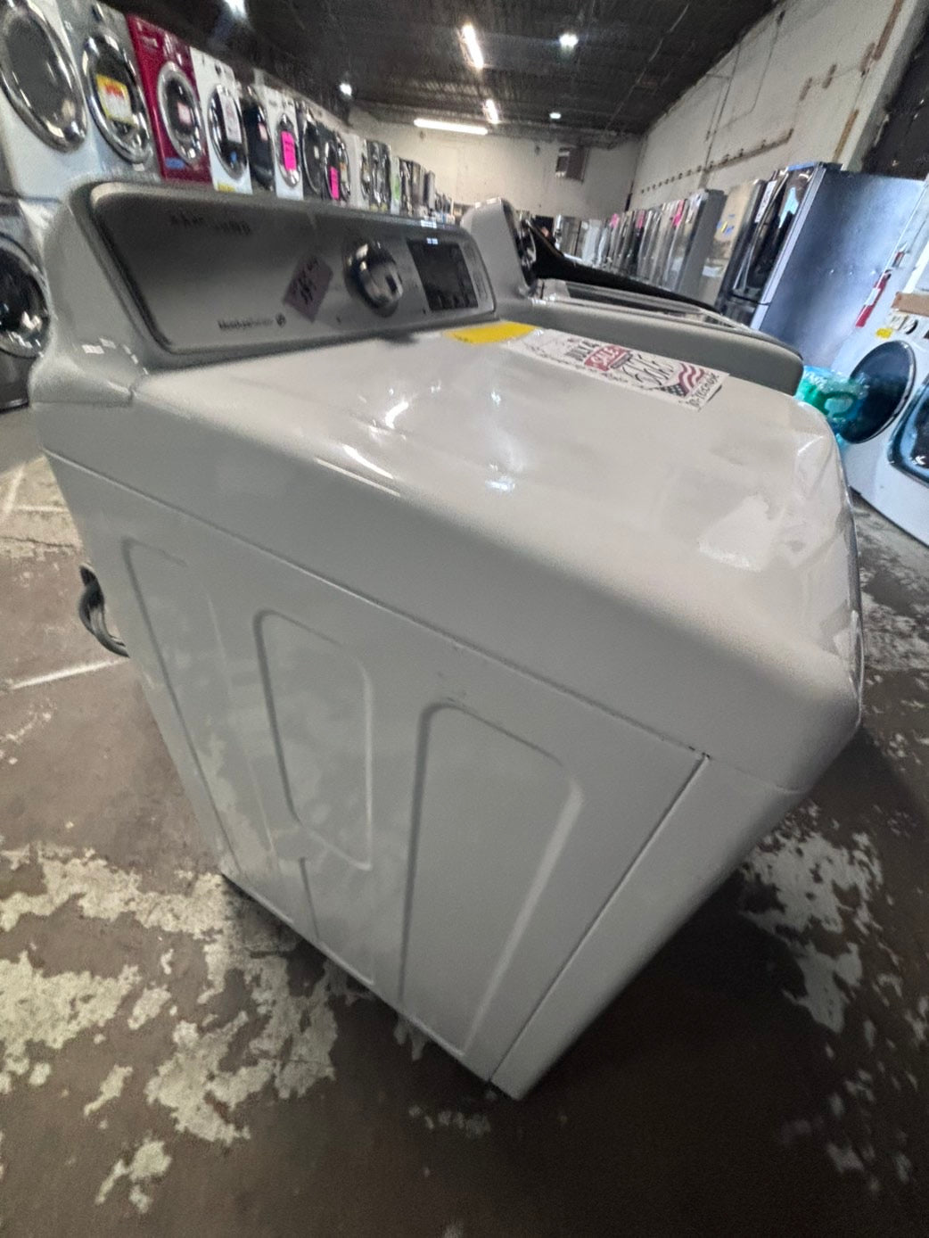 >*july 4th sale 🇺🇸samsung white  top top load washer large capacity & dryer set electric 220v side x side top load stainless steel drum white color used-refurbished #WSYH55B