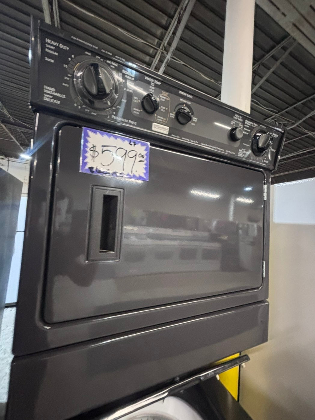 >>used- refurbished kenmore stacked laundry center Electric 220v washer & dryer unit in gray  27" #LWK17DB