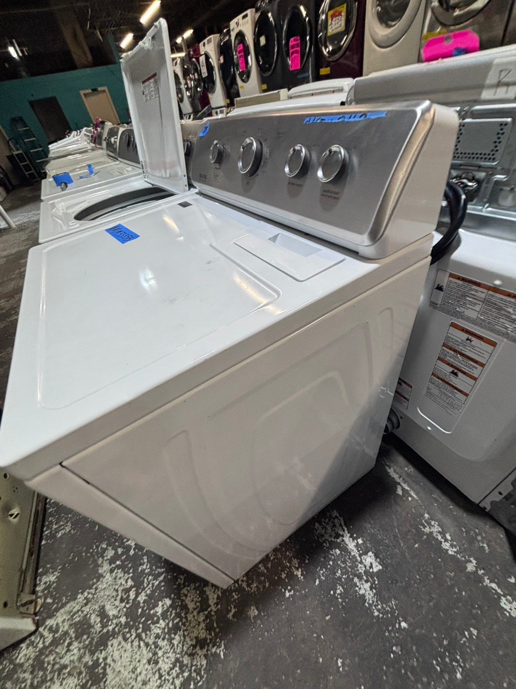 >*maytag  top load washer large capacity with removable agitator  & electric dryer 220v  set top load side by side #AAT3YB