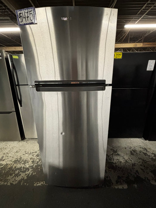 - Whirlpool top freezer refrigerator stainless steel 28" counter depth #RFW501UB