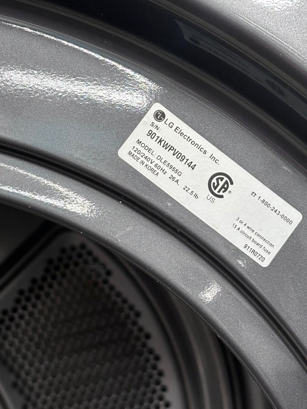 >💥LG washer 4.0 cu ft & dryer 7.5 cu ft set electric 220v front load stackable or side by side - sensor dry He in gray used-refurbished #WDHL44B