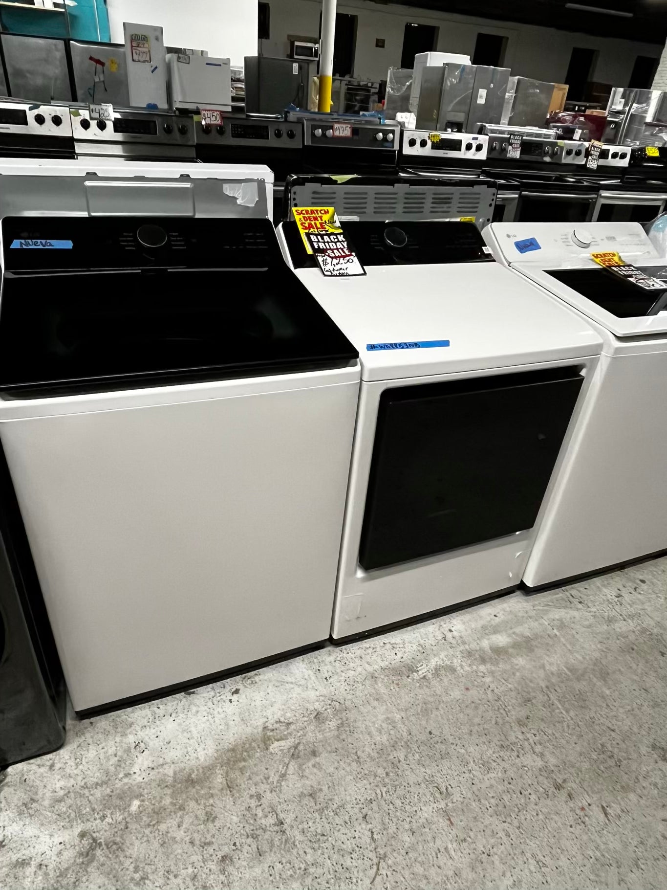 ~ Open Box 📦 - scratch & dent 5.5 cu. ft. Mega Capacity Smart Top Load Washer with Impeller, EasyUnload™ & AI Sensing & 7.3 cu. ft. Ultra Large Capacity Rear Control Electric Dryer with LG EasyLoad™ Door - stock number #WD8853NB