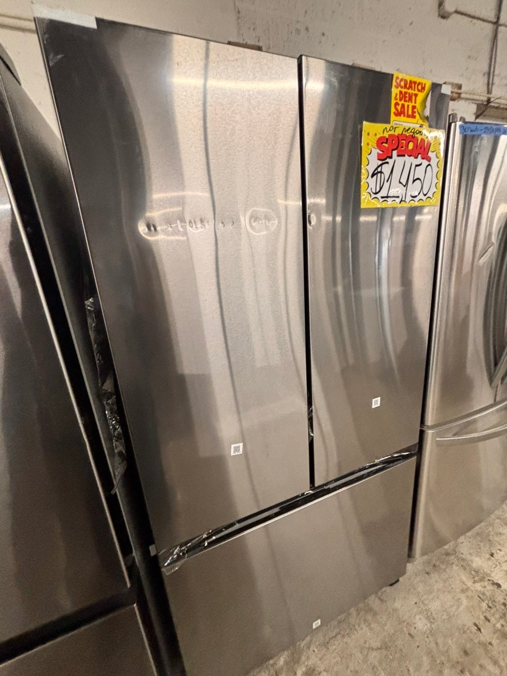 >special🎈new open box Mega Capacity Standard Depth 3-Door French Door Refrigerator in Stainless Steel 
#RSS334B 36” in