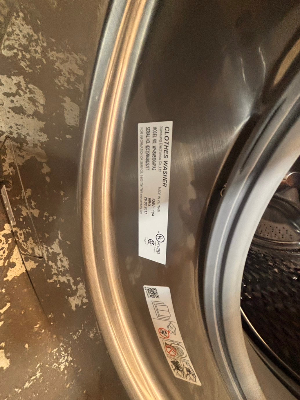 >*Samsung steam washer 4.5 cu ft large capacity used,refurbished gray color  #W55WHB