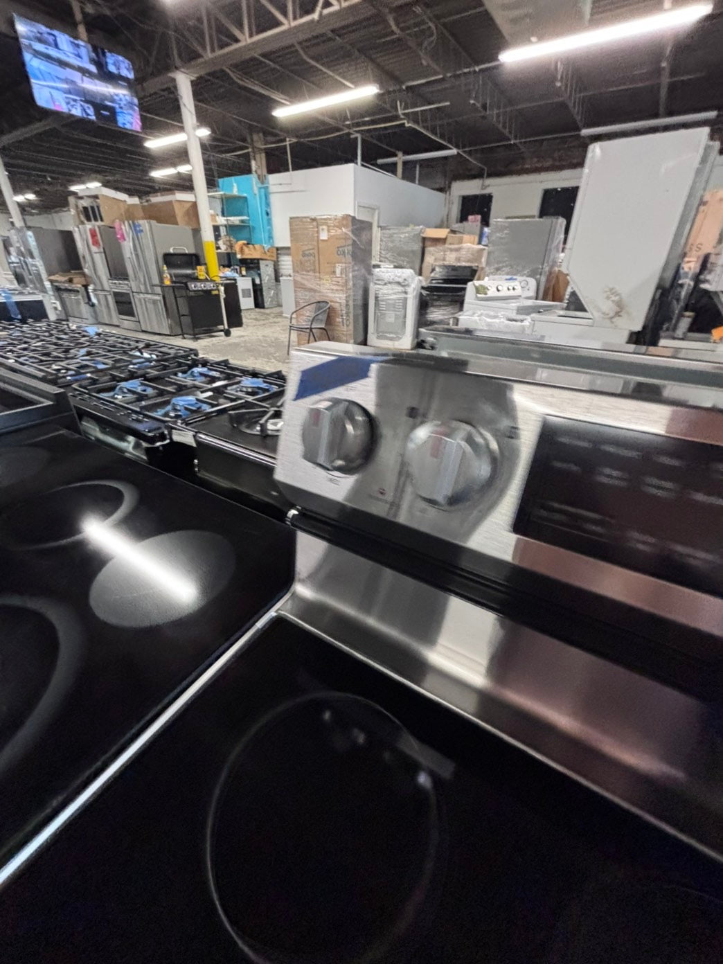 >>samsung Air-fry Glass Top electric stove stainless steel convection oven bake broil 5 burner Self clean 30” used-Refurbished #ESSWQ1B