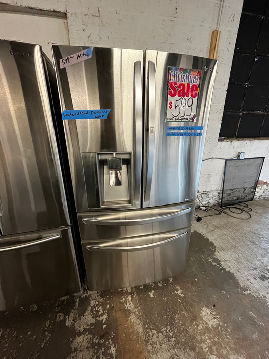 🎁 Holiday Sale 🎄 LG Four door refrigerator Showcase stainless steel w/ice water dispenser 36" Refurbished *NO water ice dispenser #RF22941B