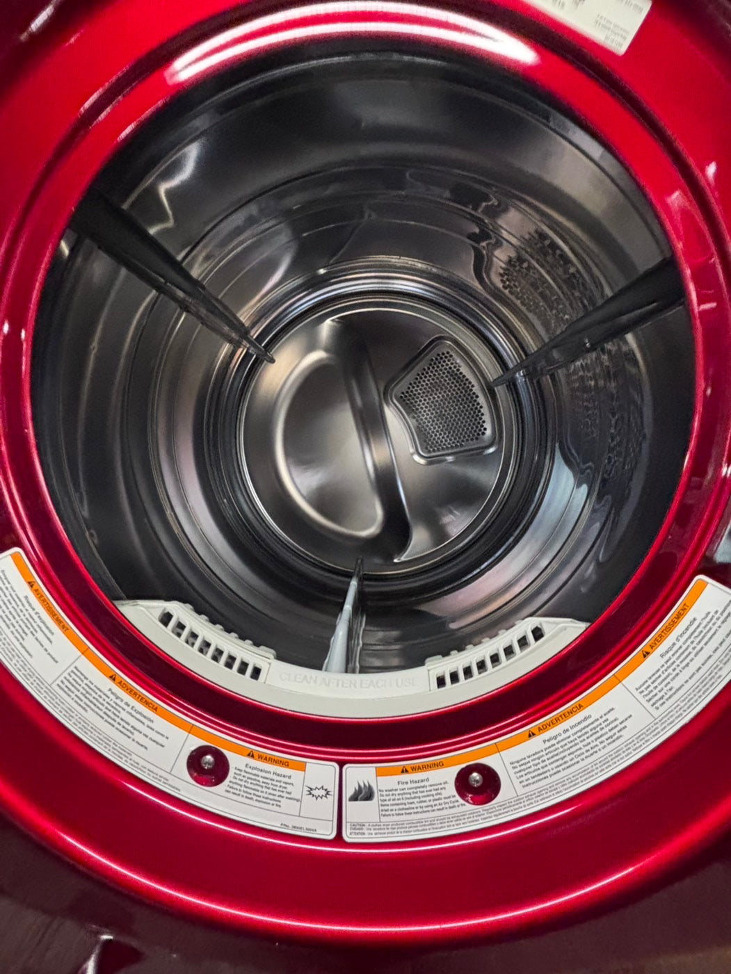 >LG washer 4.0cu ft & dryer 7.5 steam set electric 220v front load stackable or side by side - sensor dry in red  #WEG74BR