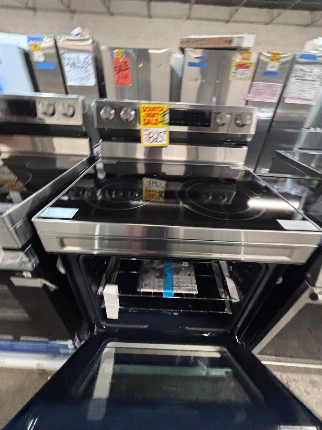 } new open box 📦 samsung five burner convection oven Airfry stainless steel  ,bake broil , self clean #WSAC6SB