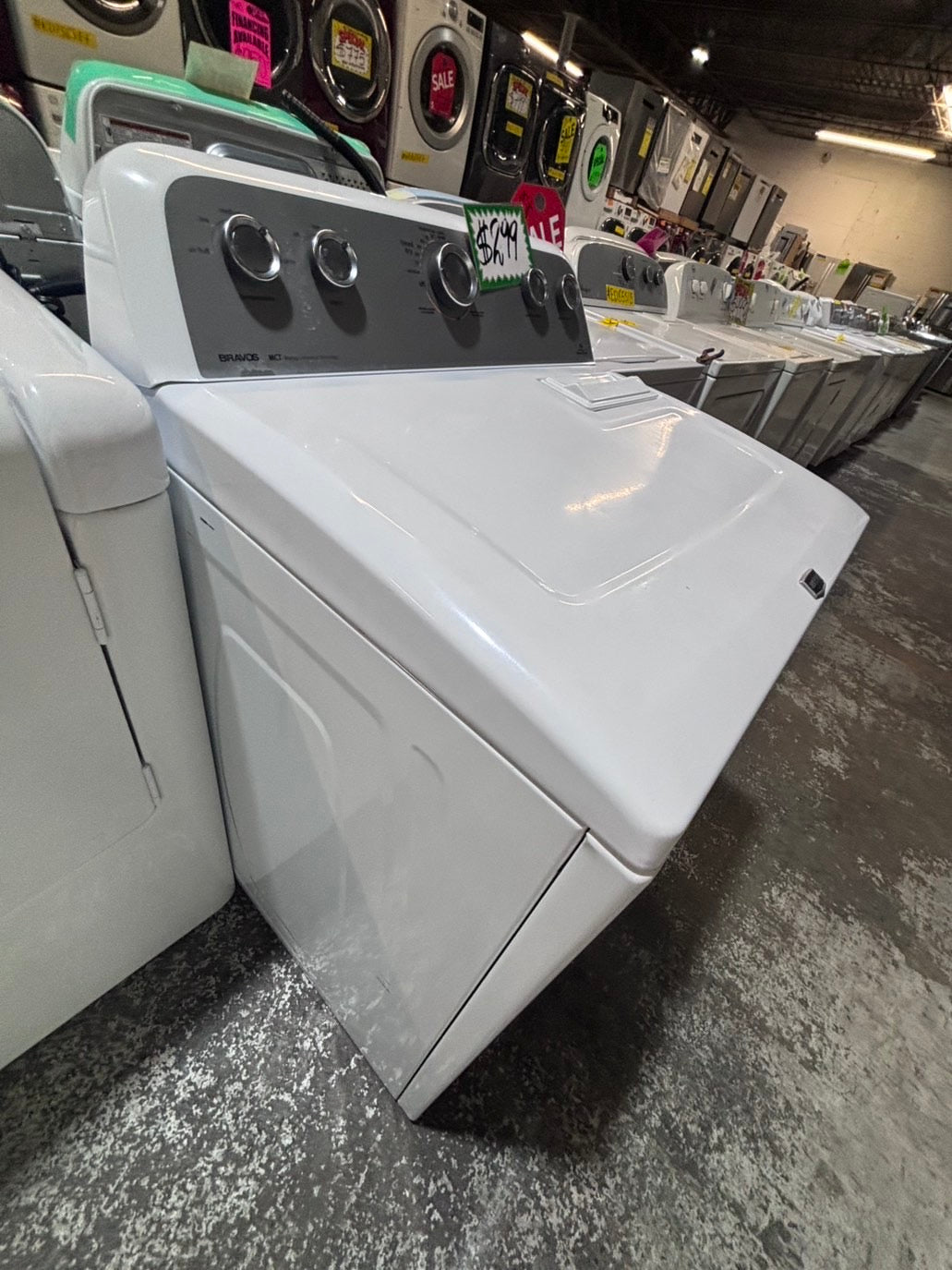 }maytag 29” extra large capacity side x side large capacity electric 220v dryer  in white 29”Refurbished #KDH681B