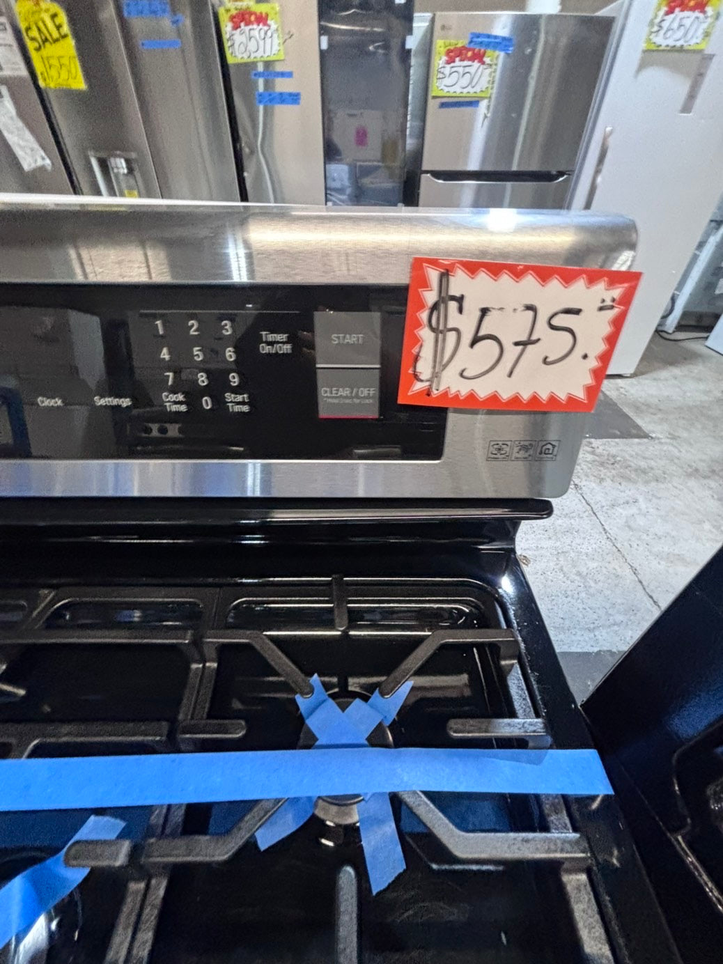 >>LG Gas range 5 burner convection oven bake ,broil Hi/Lo self clean in stainless steel used-Refurbished 30” #LGG5QB