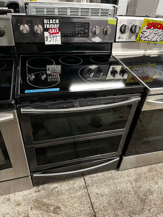 🎉 BLACK FRIDAY ⚡️ Samsung  glass top electric range double oven 220v 5 burner warm zone black stainless steel fast boil convection bake roast DEHYDRATE self clean 30" #RE8936CB