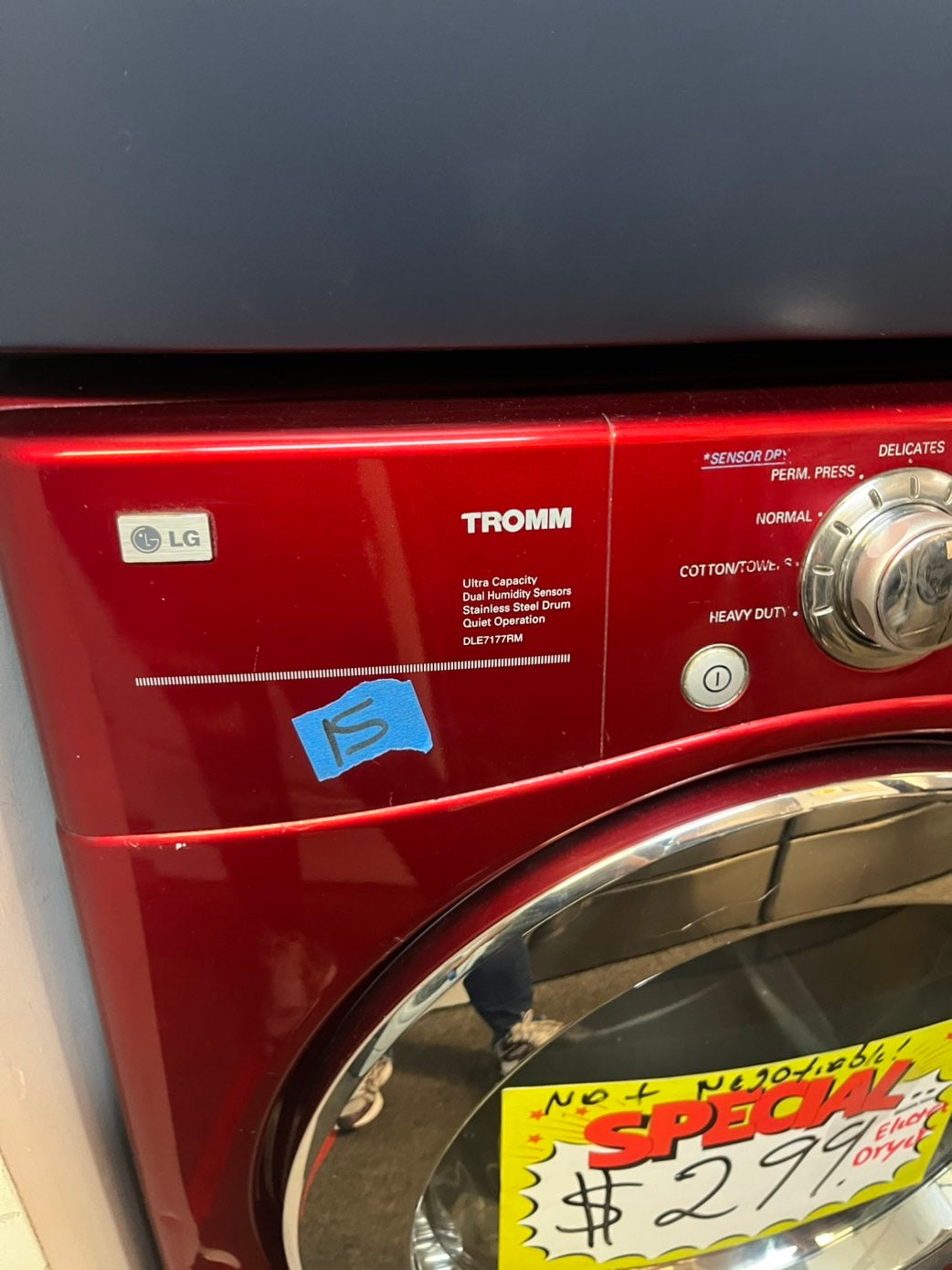 Used like new LG - 7.1 Cu. Ft. Stackable  Electric Dryer Red  Tromm ultra capacity #E238ML