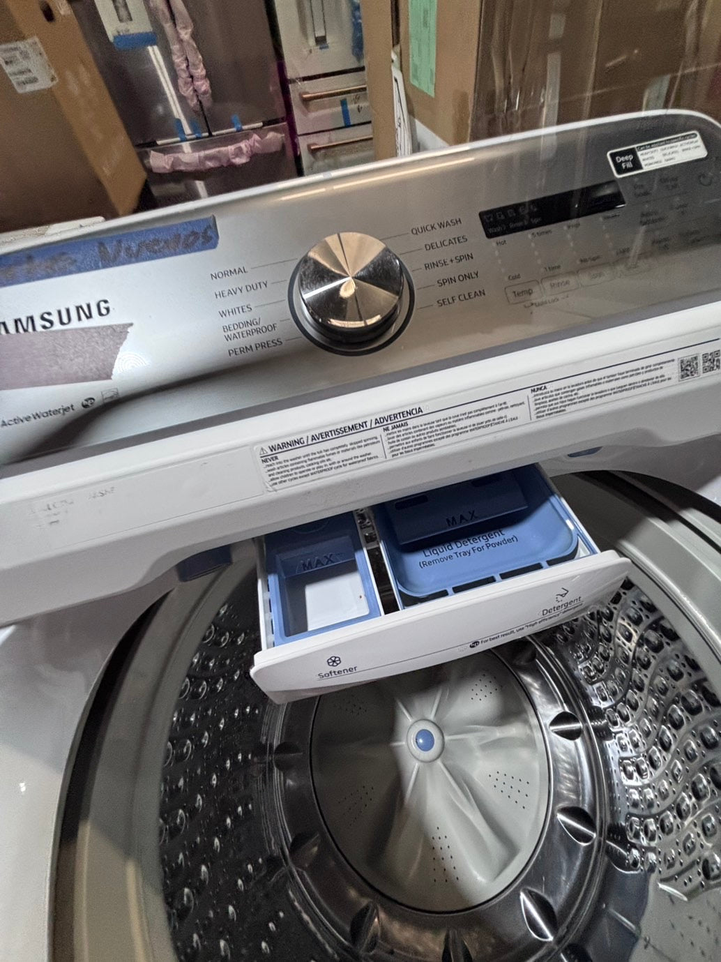>*samsung extra  Large capacity white color Top load washer Drum stainless steel used,refurbished #SAK4YB