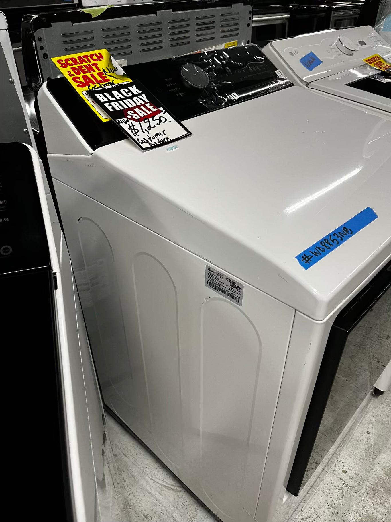 ~ Open Box 📦 - scratch & dent 5.5 cu. ft. Mega Capacity Smart Top Load Washer with Impeller, EasyUnload™ & AI Sensing & 7.3 cu. ft. Ultra Large Capacity Rear Control Electric Dryer with LG EasyLoad™ Door - stock number #WD8853NB