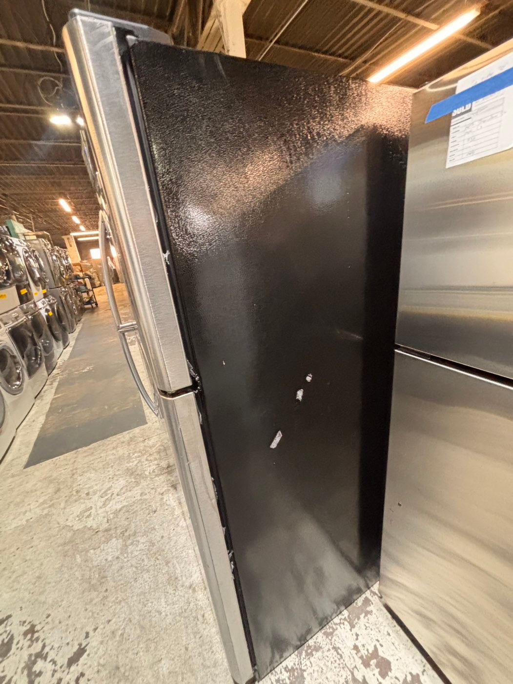 >*frigidaire  top freezer refrigerator stainless steel used-refurbished 30"x 681/2h #RFF21RB