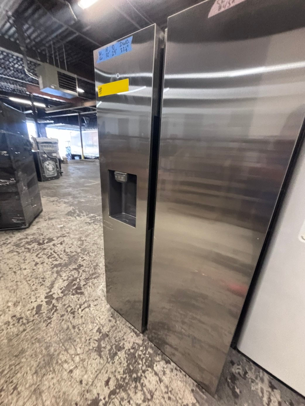 >*July 4th sale🇺🇸🔥Side x side  Refrigerator stainless steel with ice maker & water dispenser /. 36’’used-Refurbished. Item number  #RF66012B