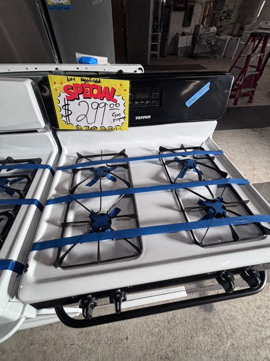 >special 🔥tappan gas range Propane 5 burner stainless steel bake broll 30" RefurbIshed #GTP90PB