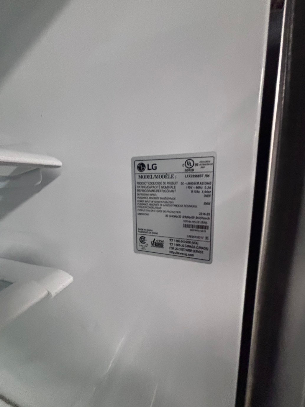>special 🔥Used good  condition used-Refurbished LG 36”x69h x 291/2 depth  refrigerator stainless steel w/ice & water dispenser 36 “ #RFLG44CB