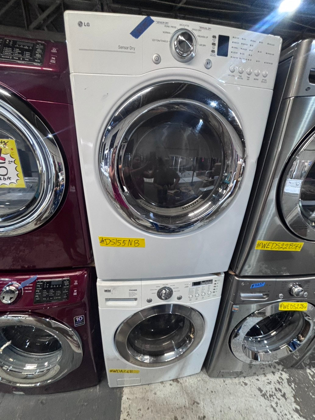 >*early July 4th special 🇺🇸LG washer & dryer set electric 220v front load stackable or side by side - sensor dry in white color #LG62BSET