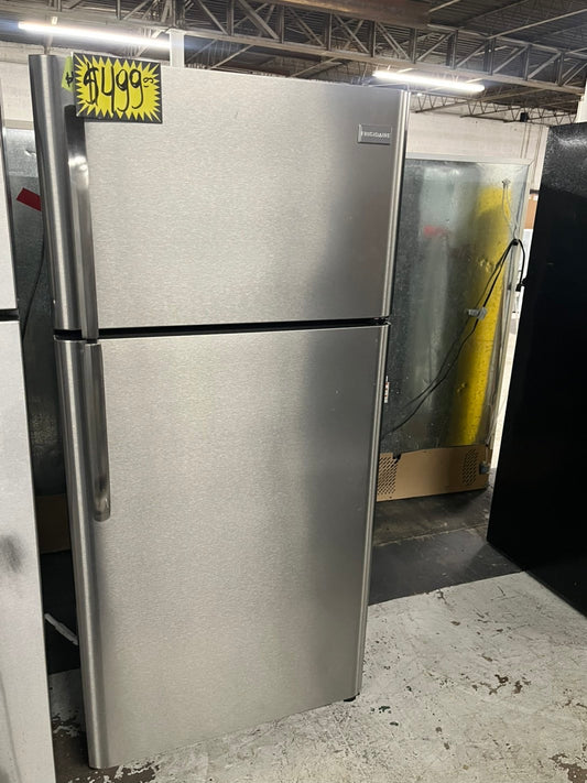 FRIGIDAIRE 30” stainless steel TOP FREEZER REFRIGERATOR | 30" 21.cu.ft USED-REFURBISHED /item number #RF20KB