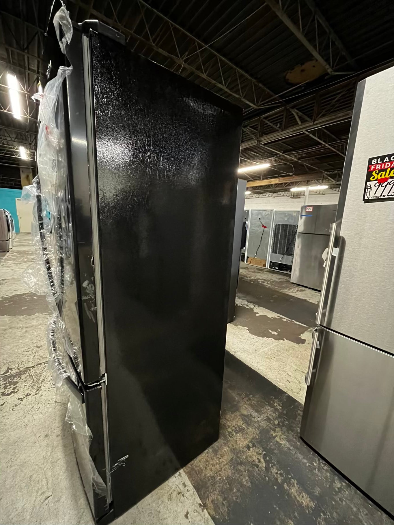 ~ ⚡️ Black Friday 🎉 Open Box 📦 scratch & Dent 36 in. 20 cu. ft. Counter Depth French Door Bottom Mount Refrigerator in Black with Elevated Deli Drawer Stock number #RF10934AB