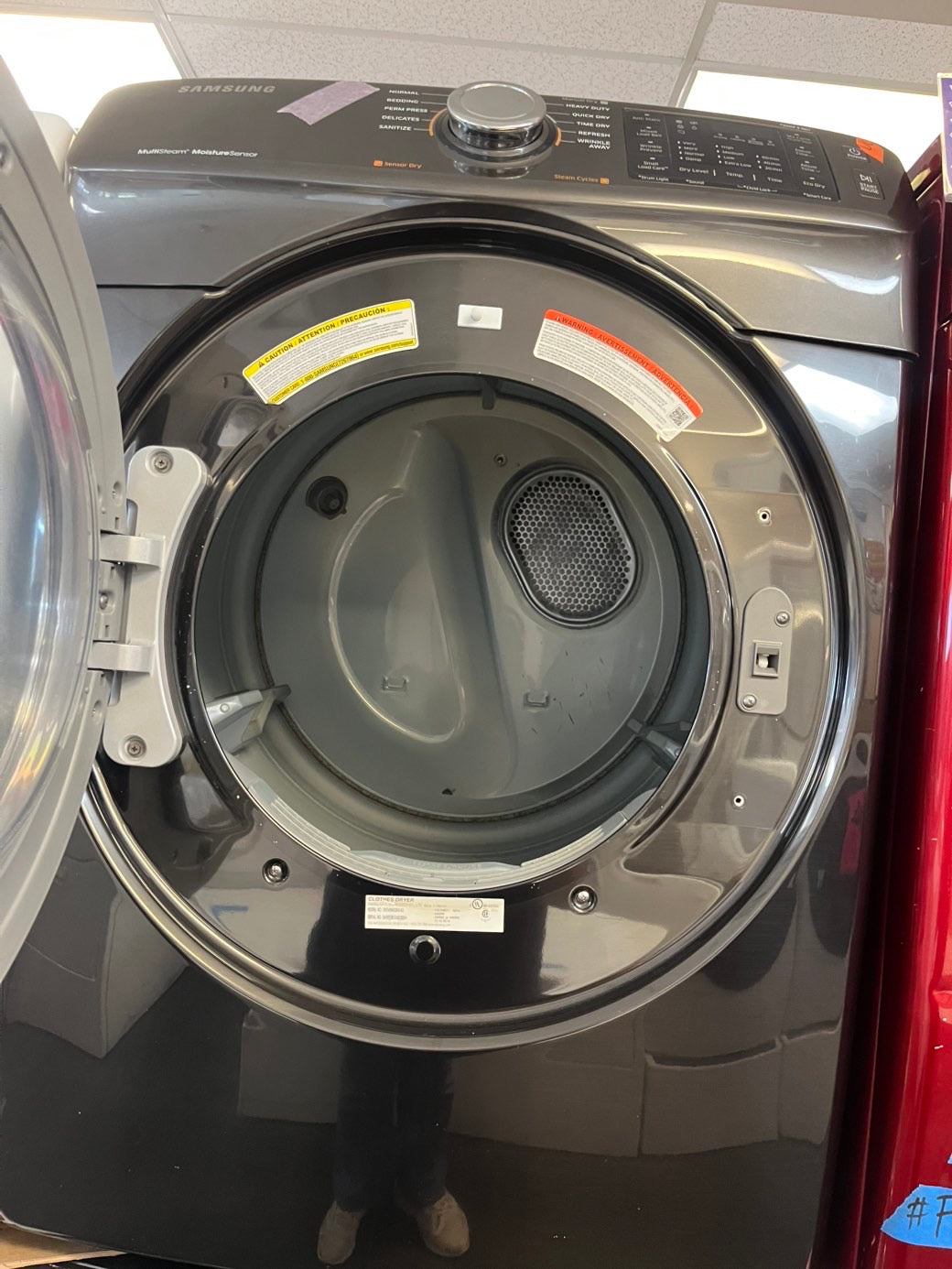 >Samsung steam ENERGY STAR washer 4.5 cu ft & dryer 7.5 cu ft set electric steam 220v front load stackable or side by side - sensor dry Black stainless steel #FWD45GL