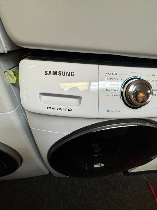 Samsung 27” 4.5cu.ft large capacity front load washing machine steam cycle stackable or side by side  stainless steel 27” #W547LL