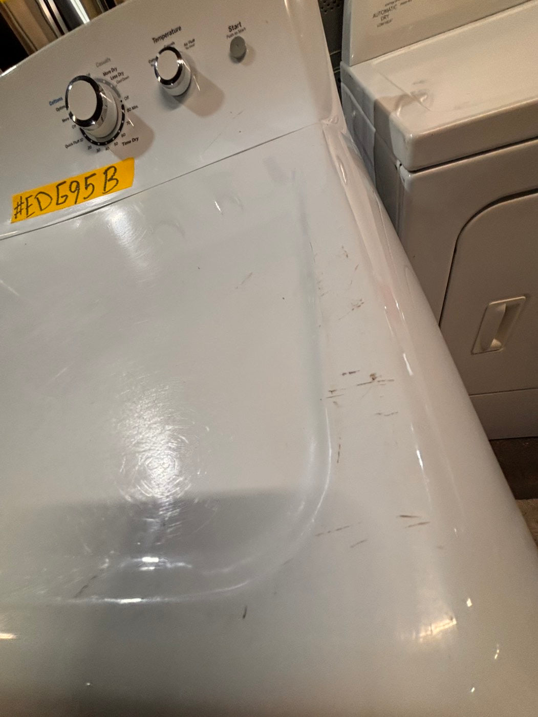 >*GE white  top top load washer with agitator  large capacity & dryer set electric 220v side x side top load stainless steel drum white color used-refurbished #GWD9ABB