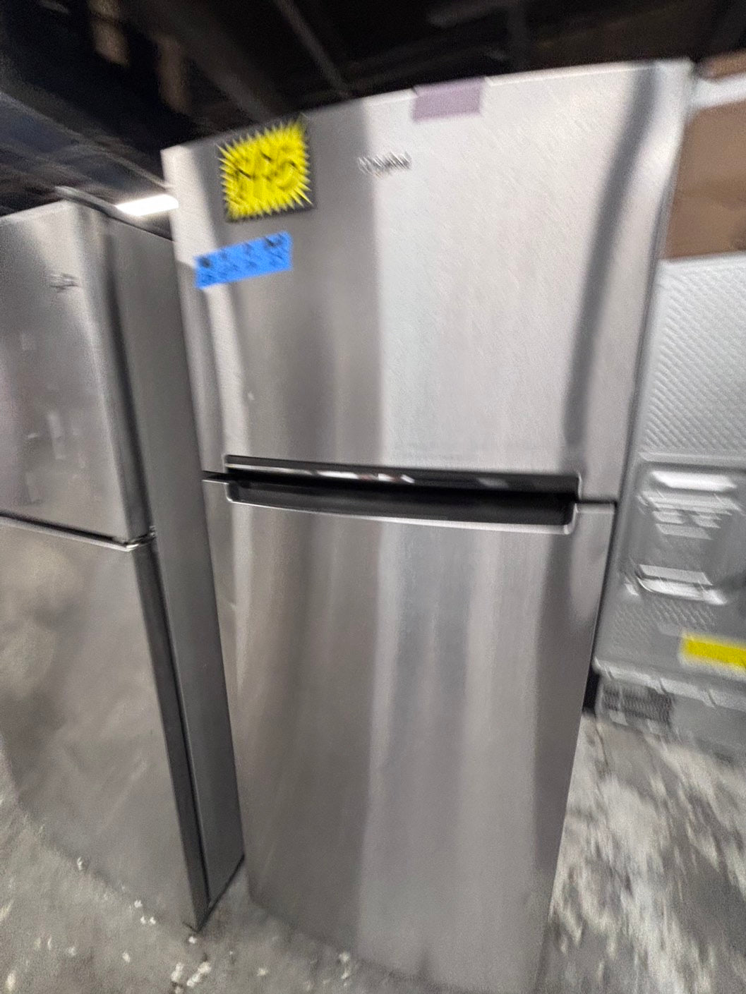 >*28” whirlpool top freezer fridge stainless steel  used-refurbished #FFSA3RB