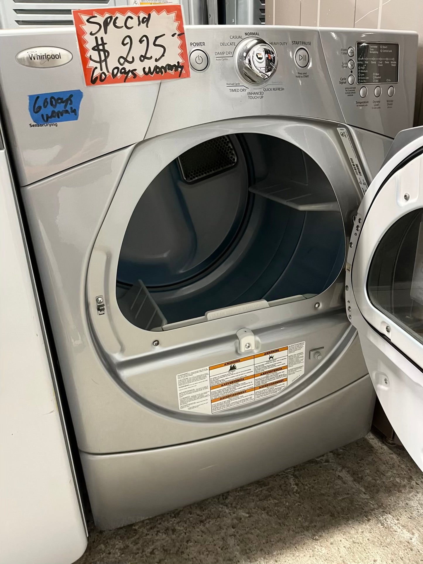 Whirlpool duet steam cycle electric 220v dryer front load stainless steel large capacity 27" #ED291CB