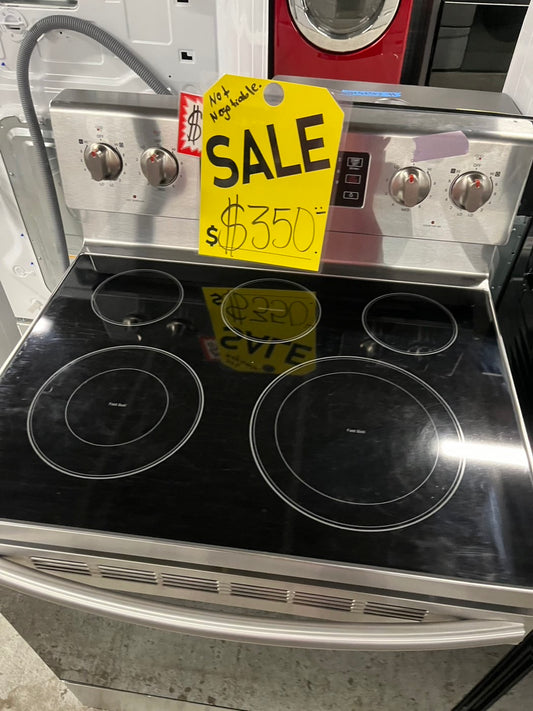 🌪️🥳on Sale‼️Samsung electric 220v glass top range ,bake Broil roast self clean , convection oven ,Stainless steel 30" used-Refurbished #ERSM15B