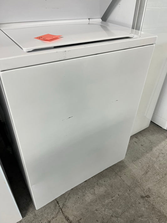 - Kenmore stacked laundry center Electric 220v washer & dryer set in white 27" #LC753AB