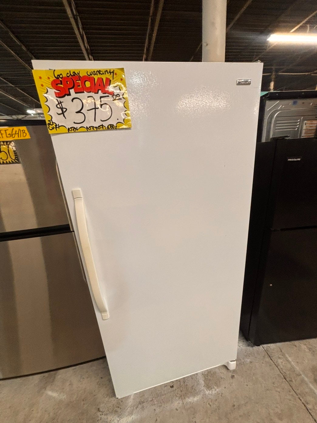 >*kenmore 21cu.ft (it’s not froost free).          up-right freezer white 20cu.ft Refurbished-used #RFS1ZXB