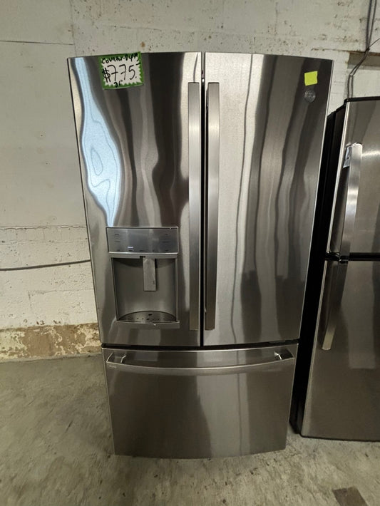 Used | Refurbished 22cu.ft -GE counter depth french door refrigerator stainless steel w/ice water dispenser 36" #RF6311b