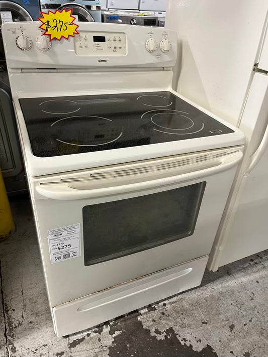 Kenmore electric range 220v bake broil in off white Refurbished 30" #ER530DB