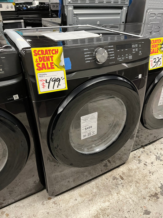 Open Box - Scratch & Dent Samsung - 7.5 Cu. Ft. Stackable Electric 220v Dryer with Sensor Dry - Fingerprint Resistant Black Stainless Steel 27". #ED489XB