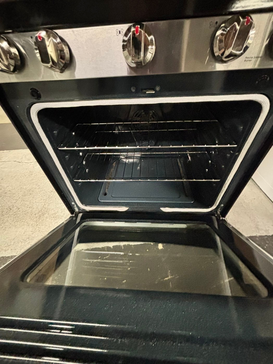 -Samsung gas range 5 burner convection oven roast bake /broil self clean stainless steel  30" used -refurbished       Item number#GR237TNB