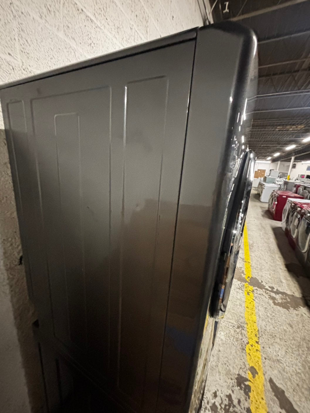 >gas Electrolux gas 27” wash-tower (washer & dryer) large capacity one unit staked  in dark gray color used refurbished #GD94G4B