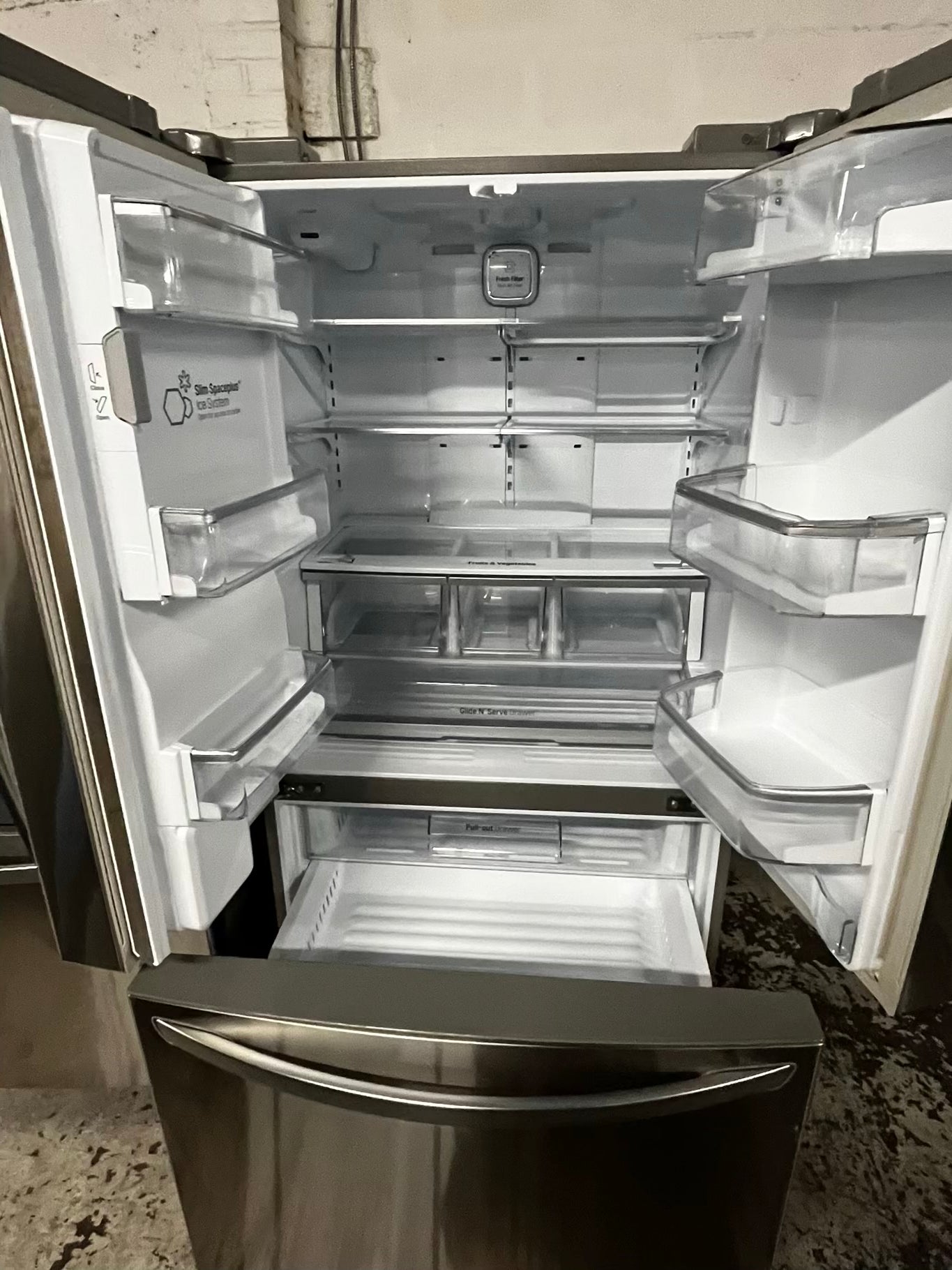 🎄 LG French door Refrigerator counter depth stainless steel w/ ice water dispenser 36" #RF79349B