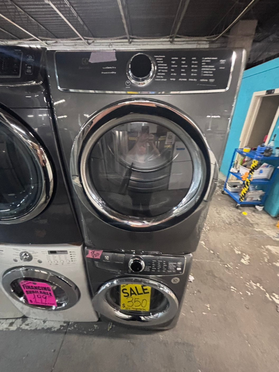 >* special 🔥Electrolux large capacity washer & dryer set electric 220v front load stackable or side by side - sensor dry in gray  #ELS6SET